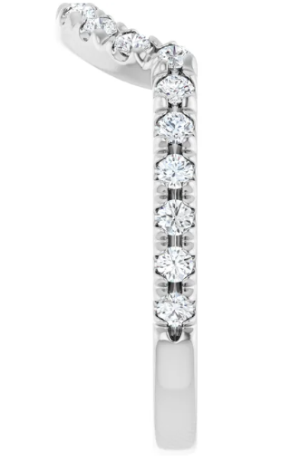 14K White Gold 3/8 CTW Diamond Contour Band. 123948:601:P