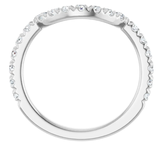 14K White Gold 3/8 CTW Diamond Contour Band. 123948:601:P