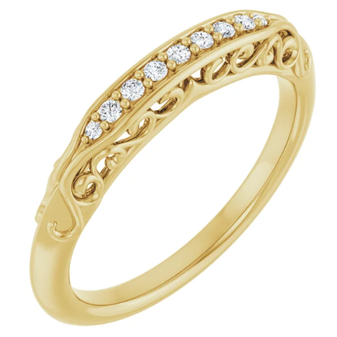 14K Yellow Gold 5.8 mm Round .03 CTW Diamond Accented Engagement Ring. 123738:605:P