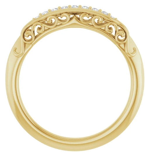 14K Yellow Gold 5.8 mm Round .03 CTW Diamond Accented Engagement Ring. 123738:605:P