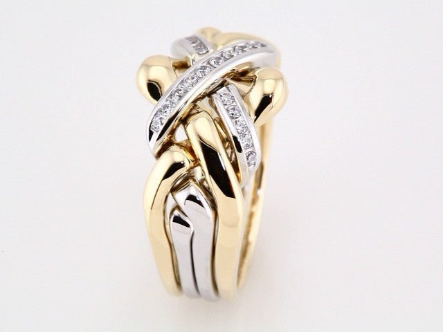 14K Yellow/White Gold 1.5 mm Round Puzzle Band. 120895:100021:P