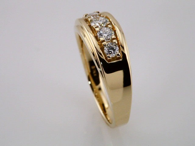 14K Yellow Gold 3/4 CTW Diamond Men's Band. 67887:102:P