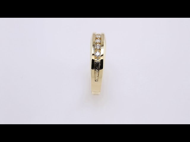 14K Yellow Gold 1/8 CTW Diamond Men's Band. 67890:102:P